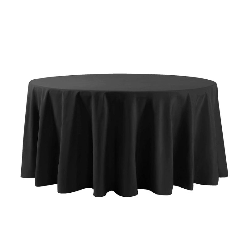 Cupuamon 120 inch Round Tablecloth Washable Polyester Table Cloth Decorative Table Cover for Wedding Party Dining Banquetï¼ˆ120 inch,Blackï¼‰ - Image 2